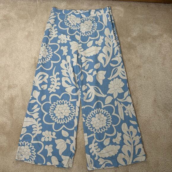 Foreveryoung The Label‎ Wide Leg Linen Blend Flower Prints Pant - Picture 4 of 12